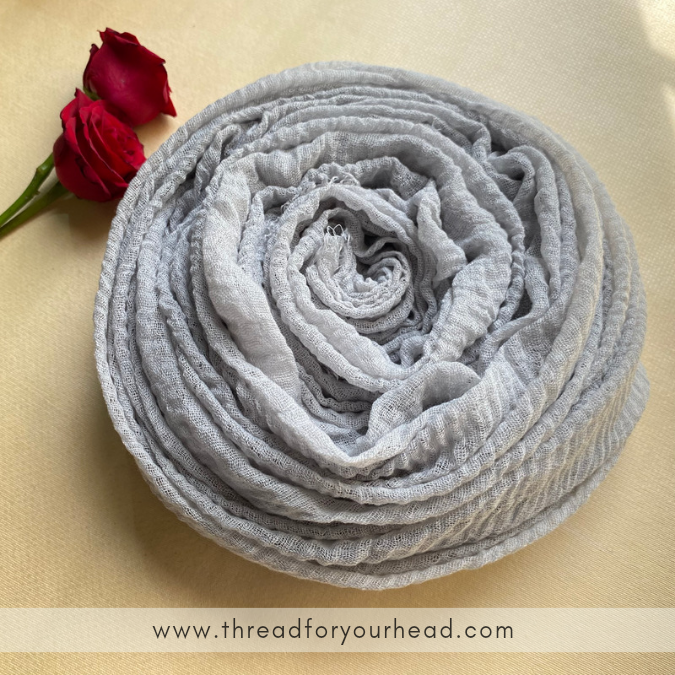 Crinkled cotton hijab- slate