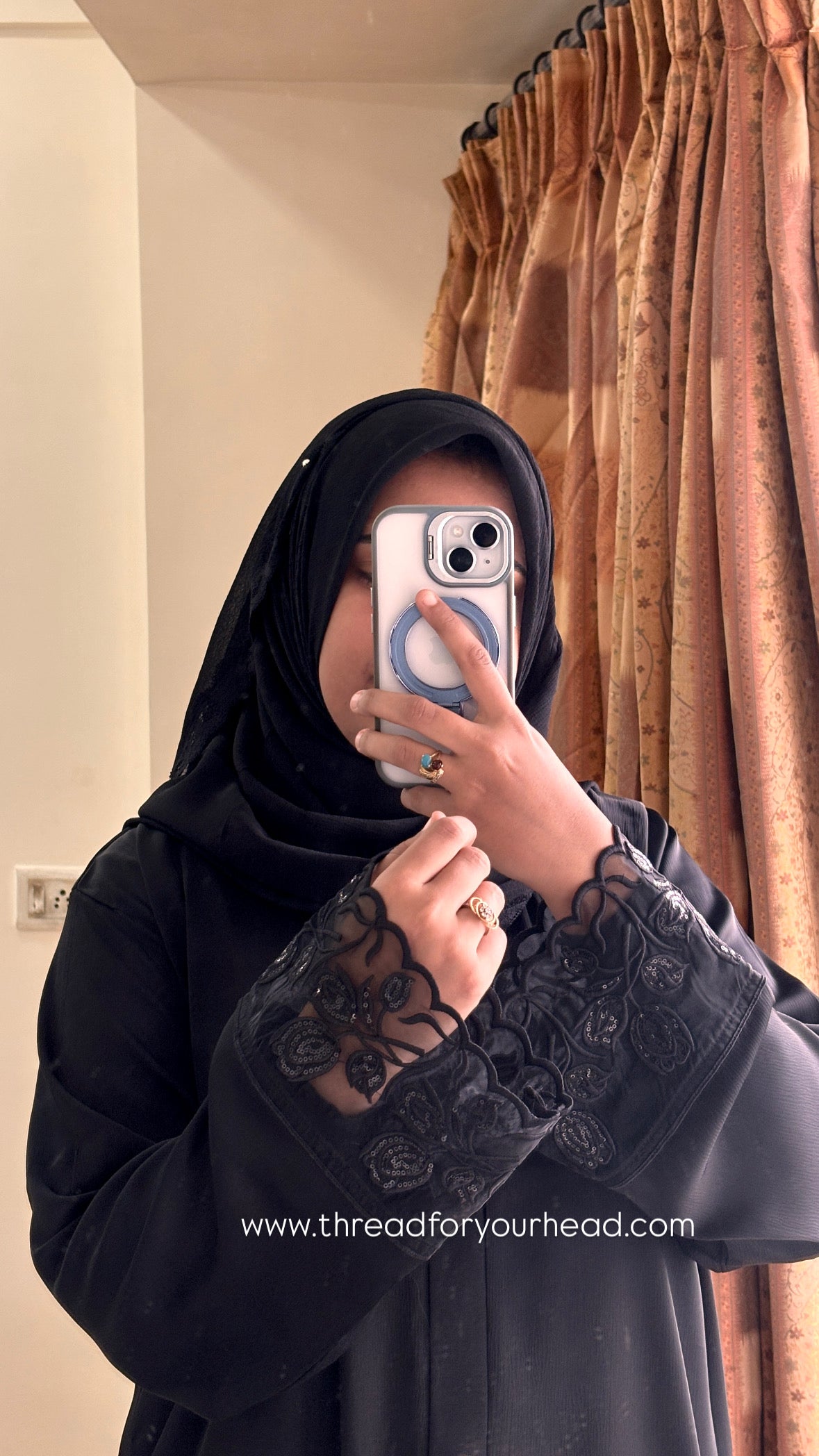 Black - Sequin Handwork abaya