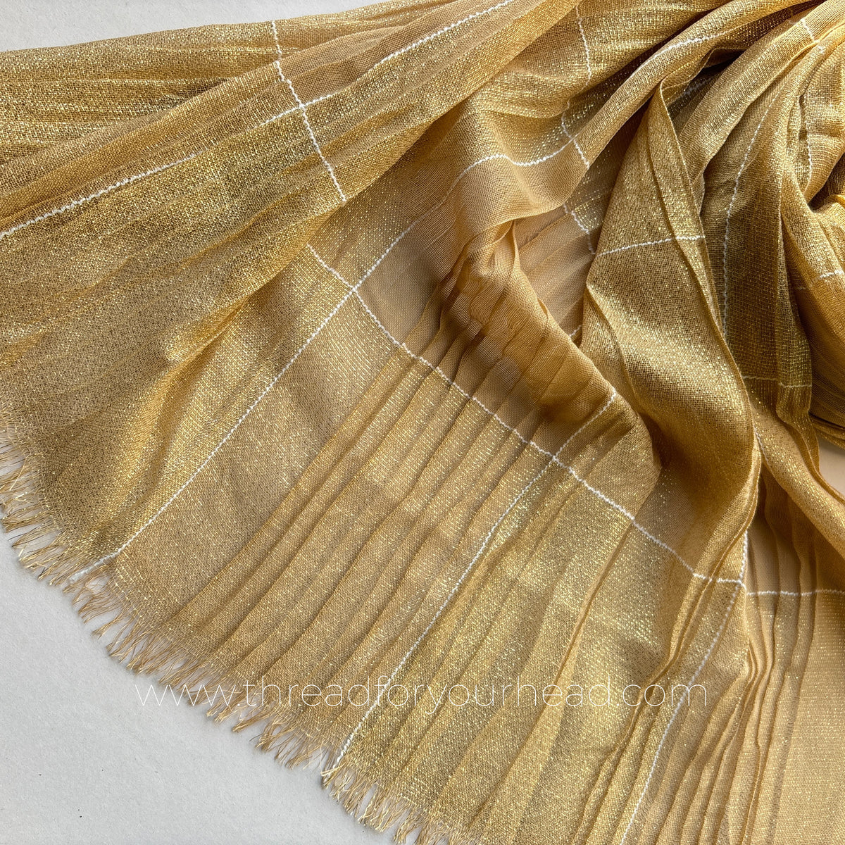 Bronze -Ombre Pleated Shimmer Hijab