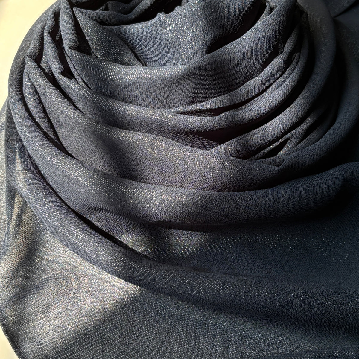 Chiffon Shimmer Hijab - Navy