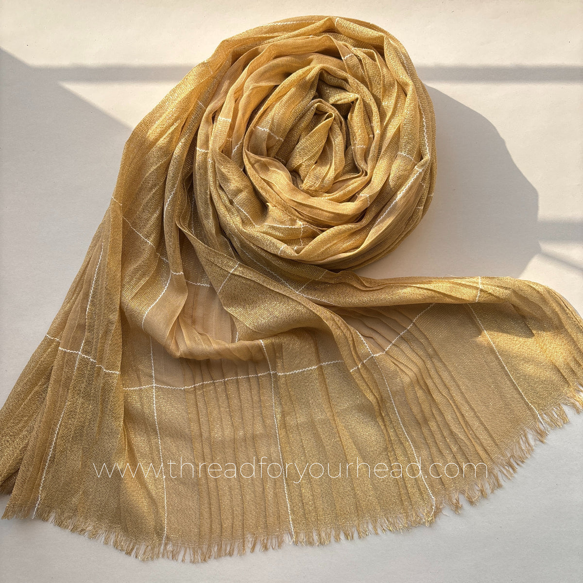 Bronze -Ombre Pleated Shimmer Hijab
