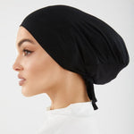 Full Coverage Tie Back Cap - Black