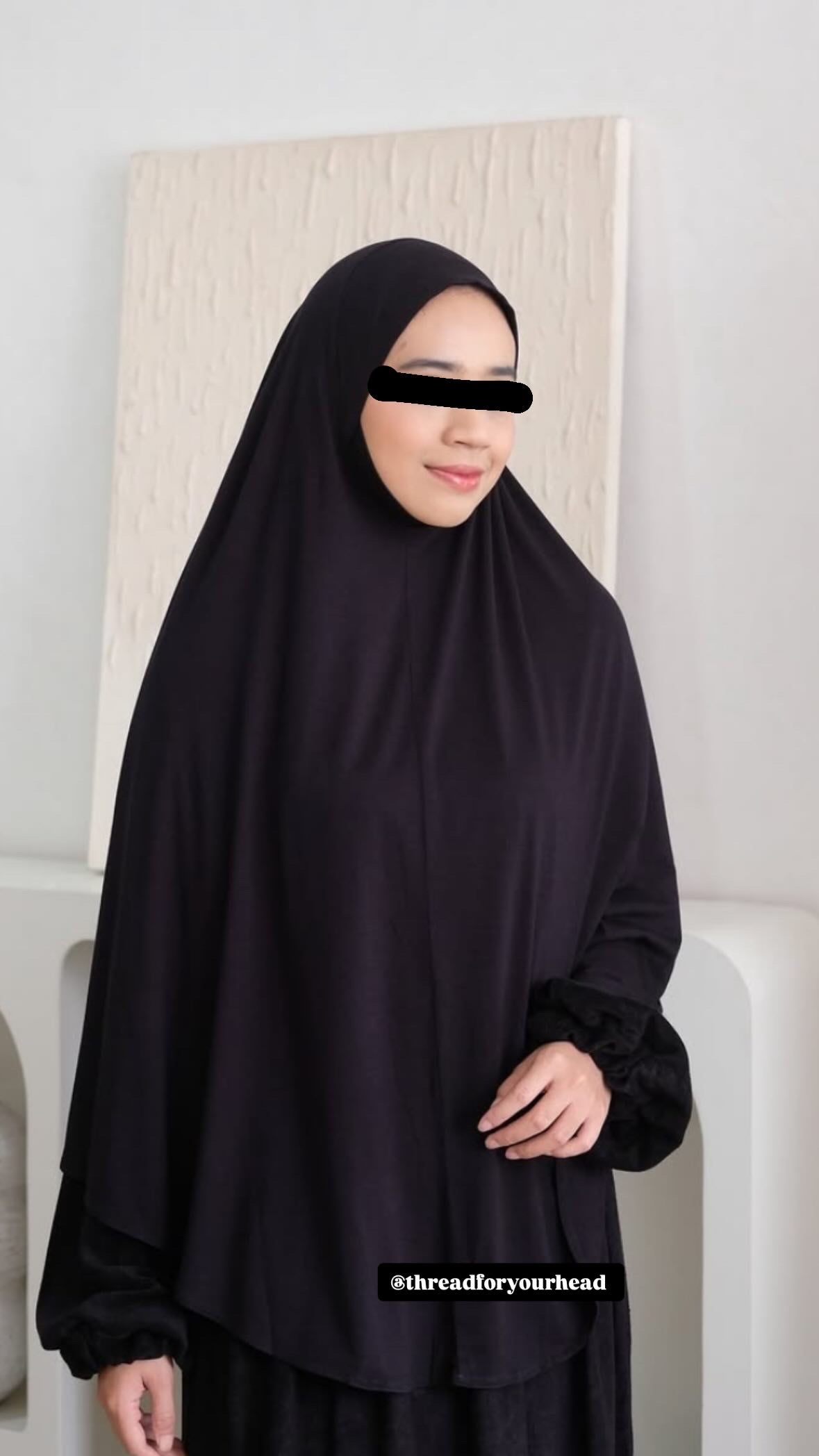 Black- Soft Cotton Jersey Chadar