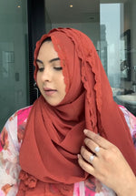 russet- Lace Georgette hijab