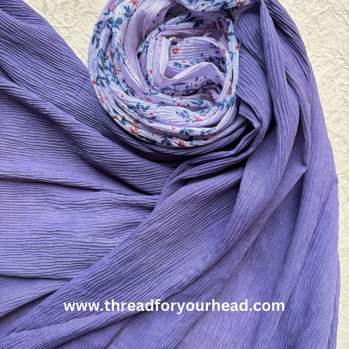 Lavender - Floral pleated georgette