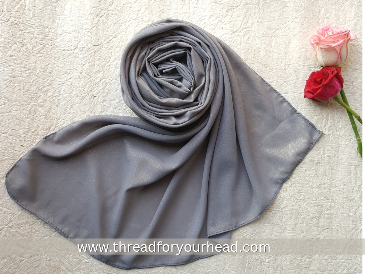 Grey Shine- Metallic Georgette