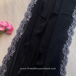 BLACK- ROSETTE EMBROIDERY COLLECTION