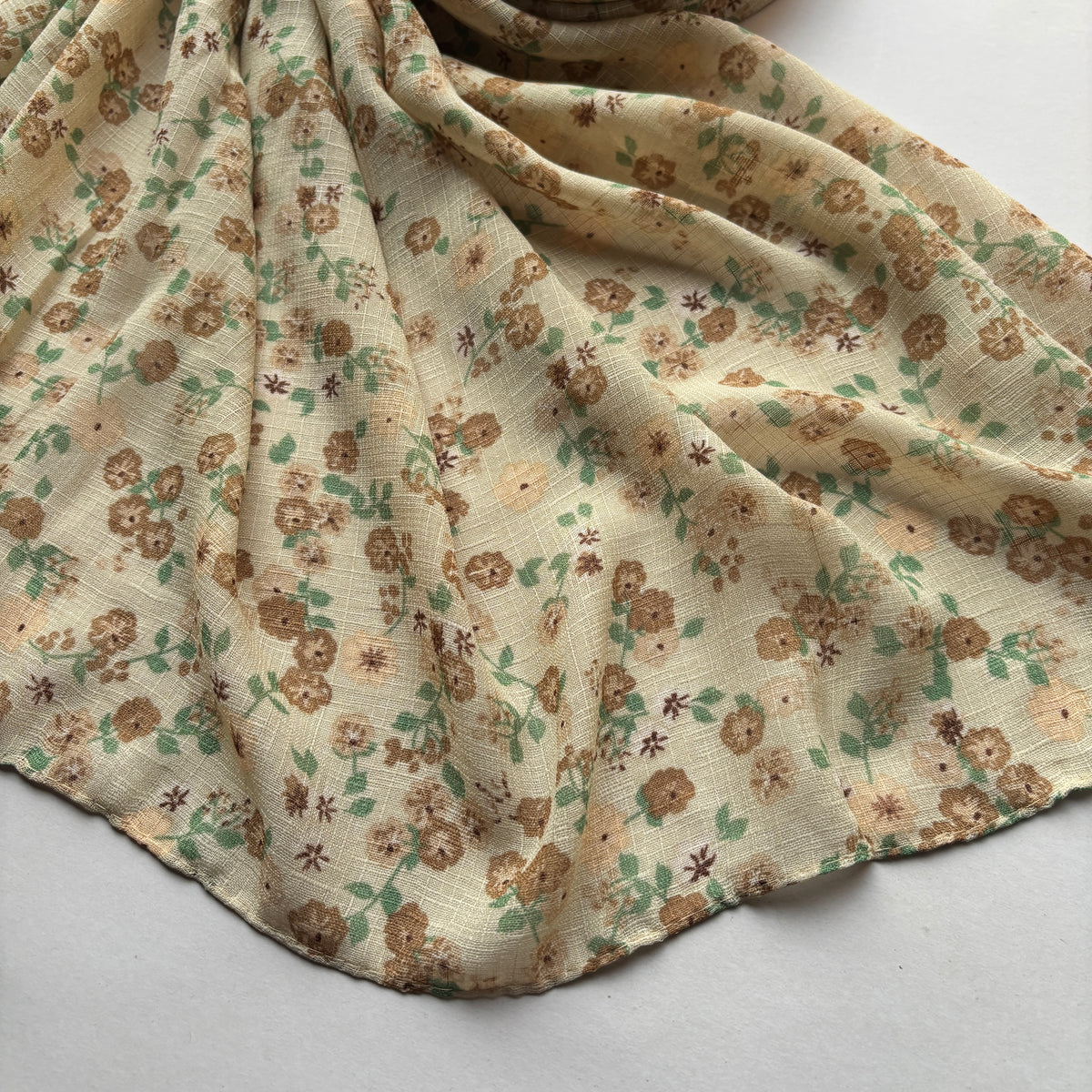 Printed Floral Cotton - Beige