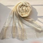 Offwhite -Ombre Pleated Shimmer Hijab