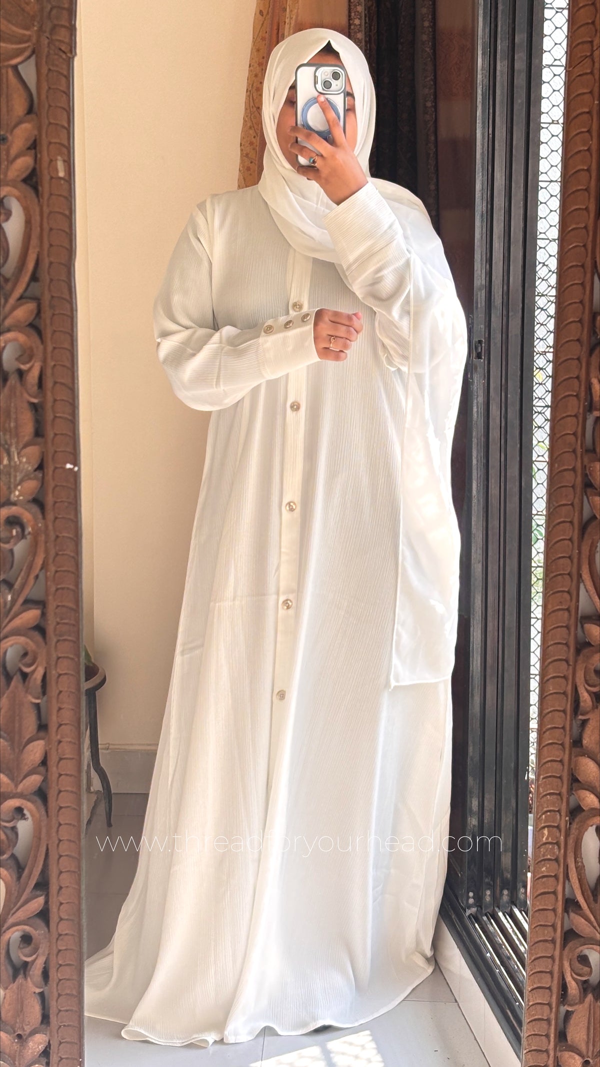 White Umrah Esra Abaya
