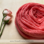 Crinkled cotton hijab- georgia peach