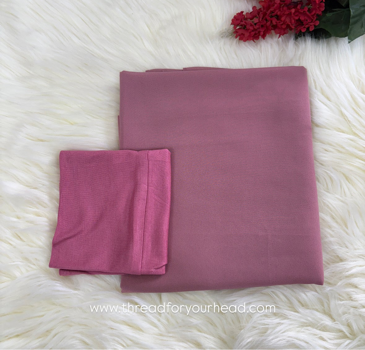 Dark Pink- Hijab & Cap set