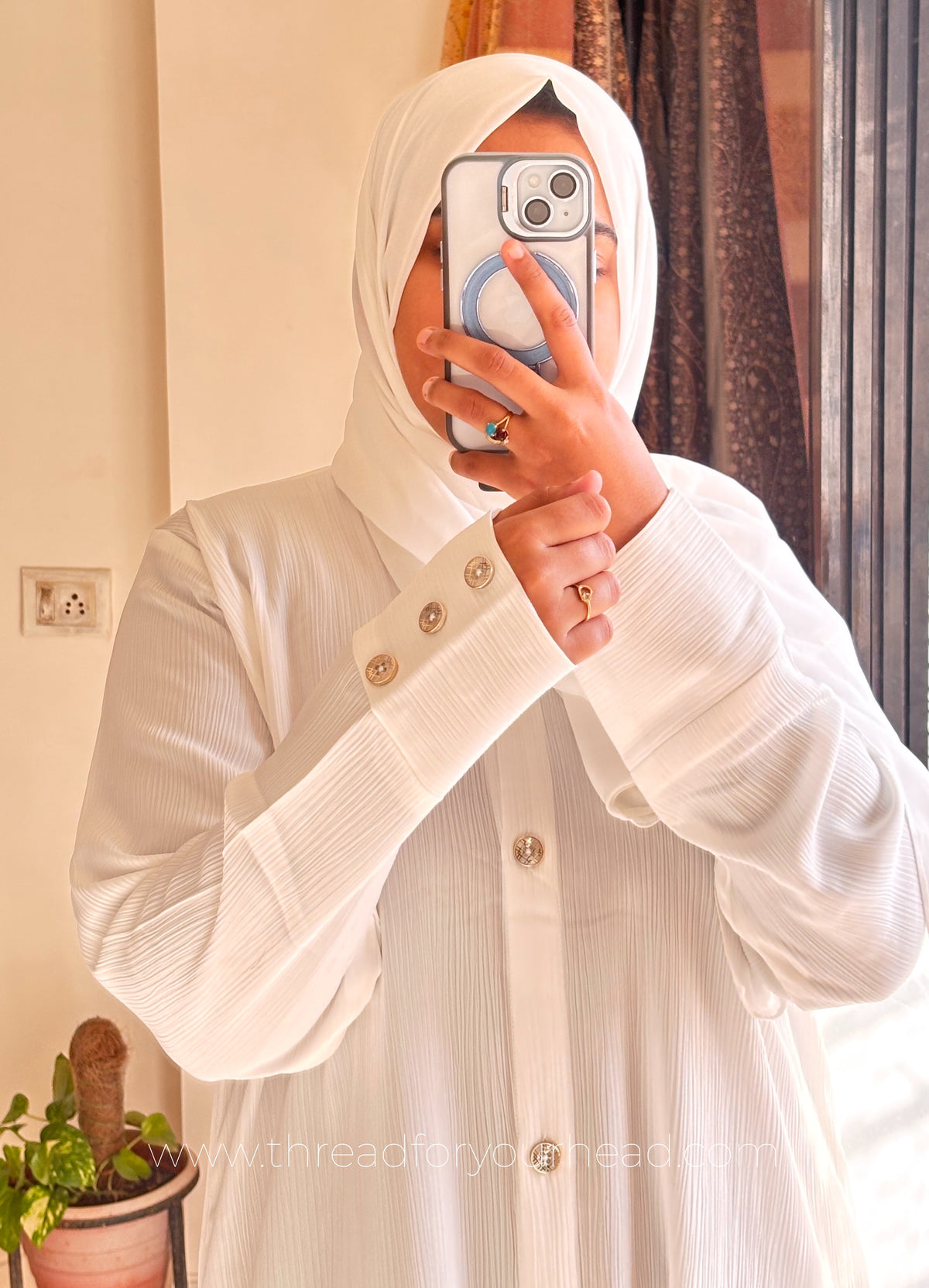 White Umrah Esra Abaya