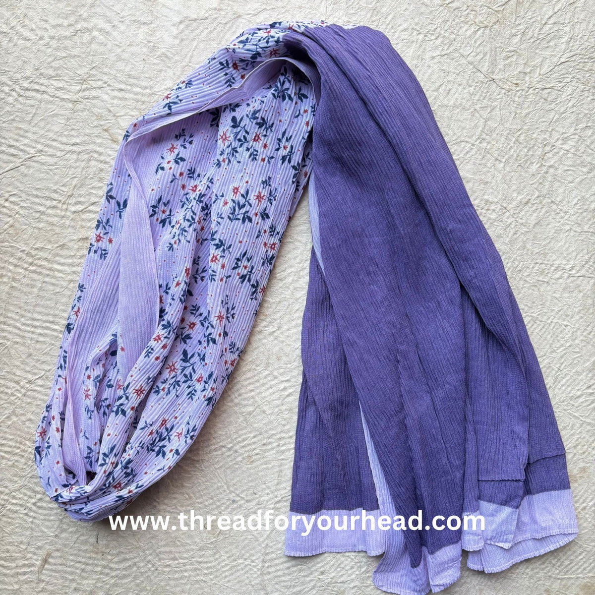 Lavender - Floral pleated georgette