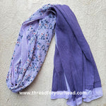 Lavender - Floral pleated georgette