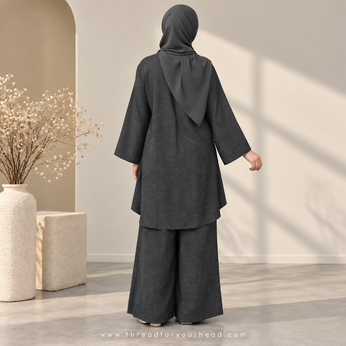 Dark Grey - Modest Co-ord Set