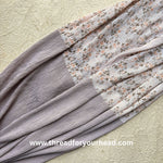Taupe - Floral pleated georgette