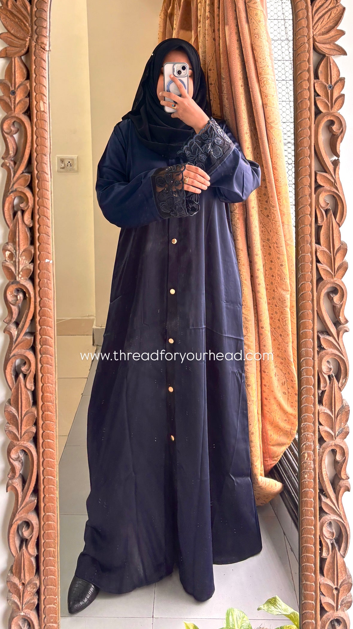 Navy Blue - Sequin Handwork abaya