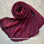 berry- Lace Georgette hijab