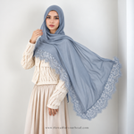 Lace Modal Hijab - Light Blue