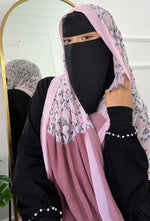 Baby pink - Floral pleated georgette