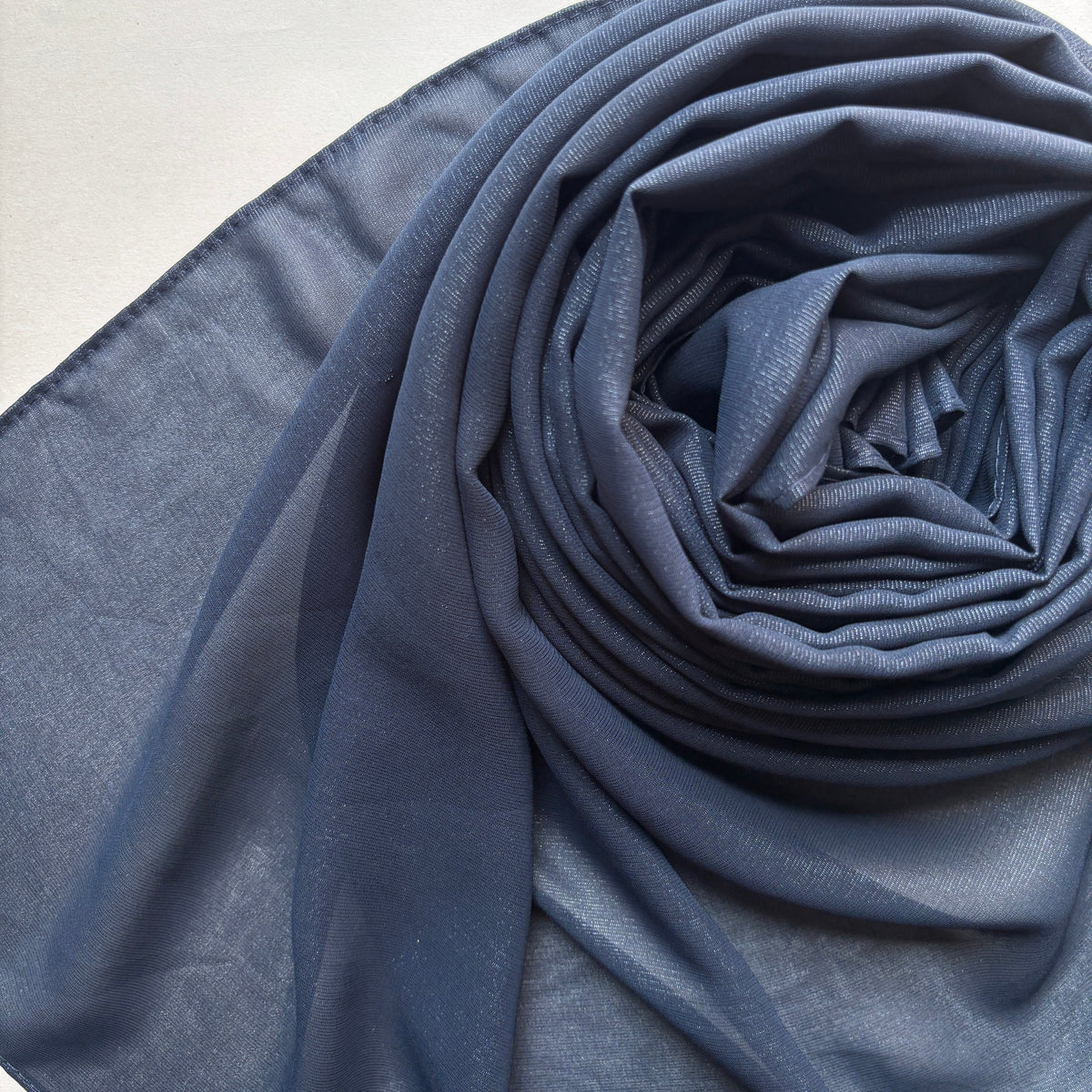 Chiffon Shimmer Hijab - Navy