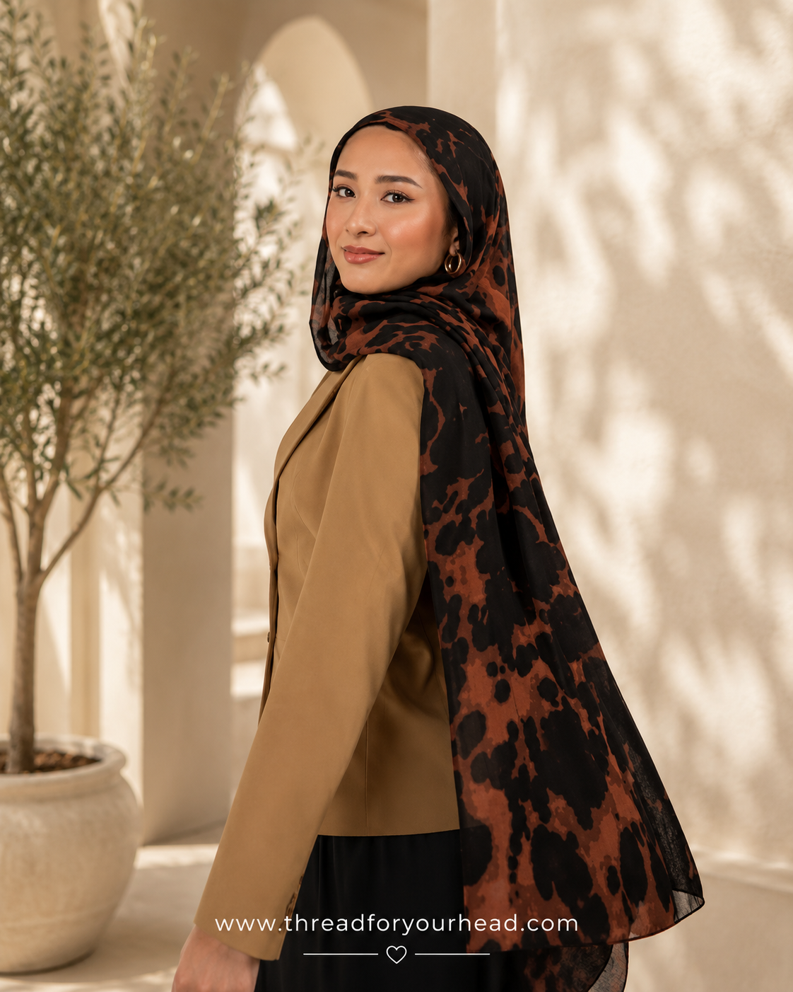 Crimson premium modal hijab