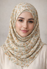 Printed Floral Cotton - Beige