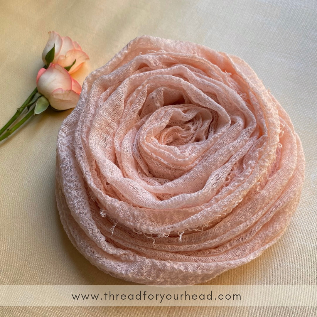 Crinkled cotton hijab- salmon