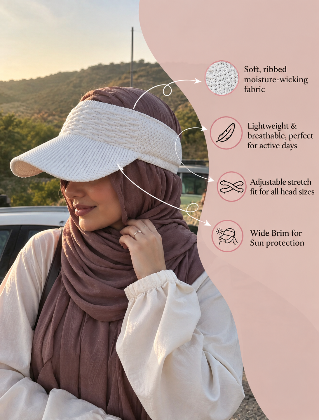 Umrah Visor Cap - Black