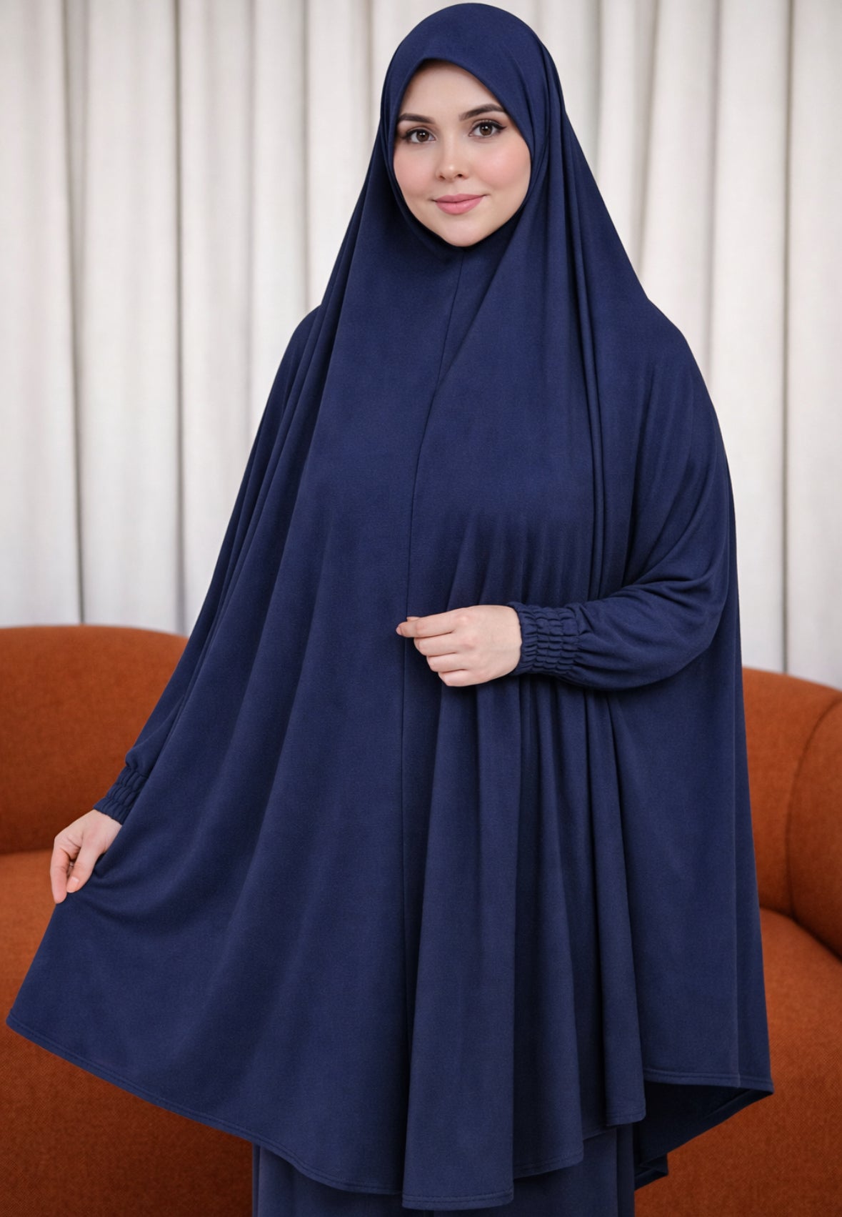 Sleeves Namaz Chadar - Navy Blue