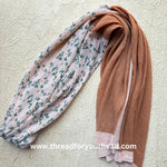 Wheat - Floral pleated georgette