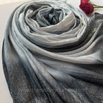 Black and White -Ombre Pleated Shimmer Hijab