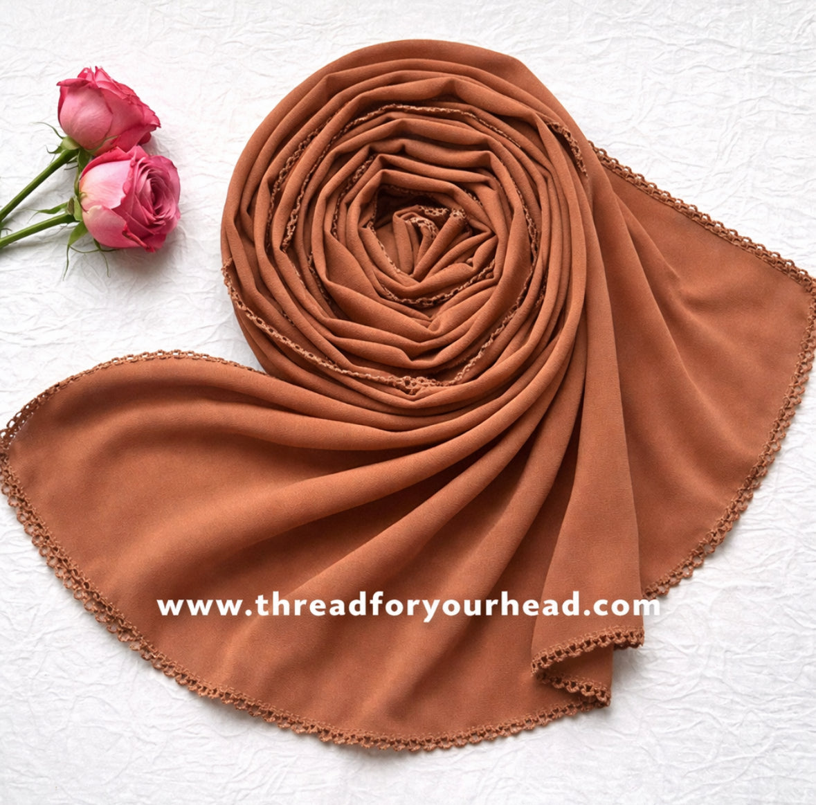 Caramel - Crochet Georgette hijab