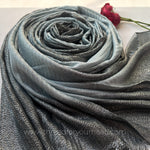 Teal- Ombre Pleated Shimmer Hijab