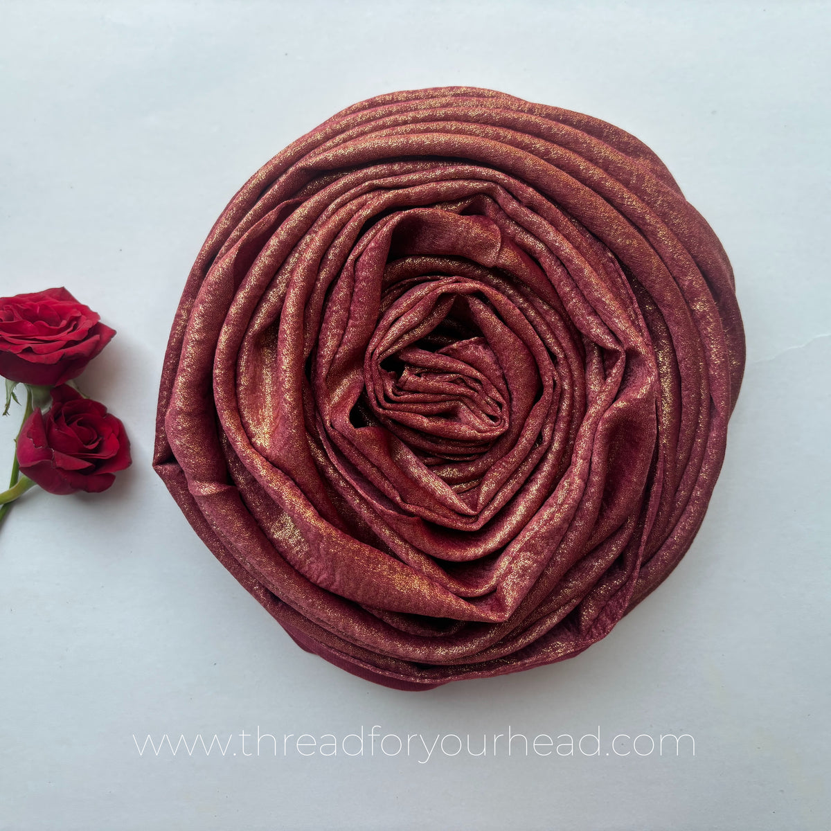 Maroon -Satin Shimmer Hijab