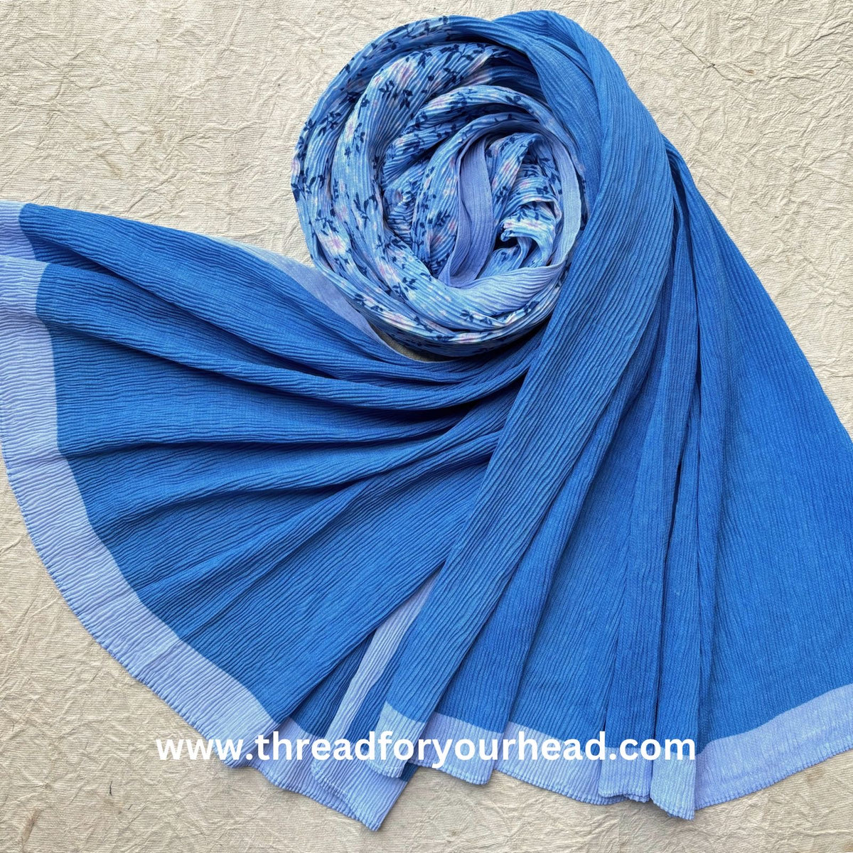 Indigo - Floral pleated georgette