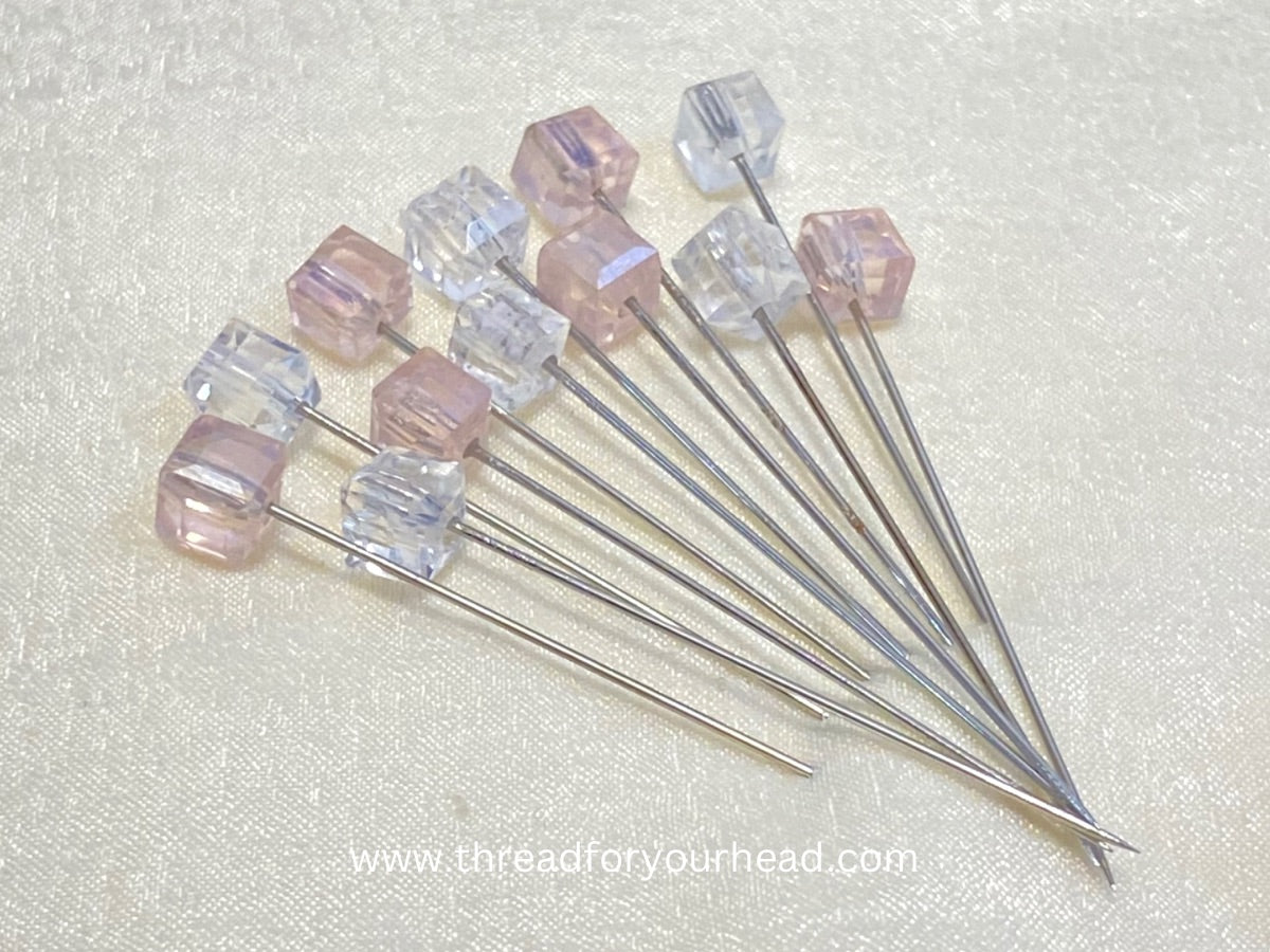 SQUARE CRYSTAL PIN - set of 12