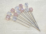 SQUARE CRYSTAL PIN - set of 12