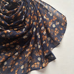 Printed Floral Cotton - Navy