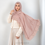 Lace Modal Hijab - Apricot