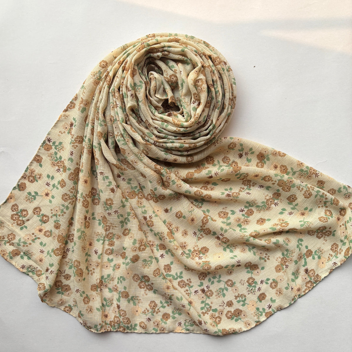 Printed Floral Cotton - Beige