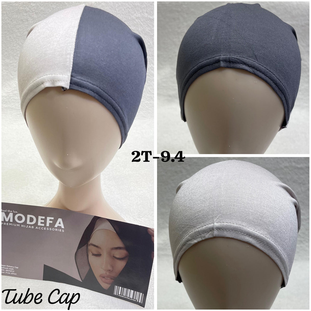 White and Grey- 2 in 1 Tube cap