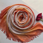 Tangerine -Ombre Pleated Shimmer Hijab