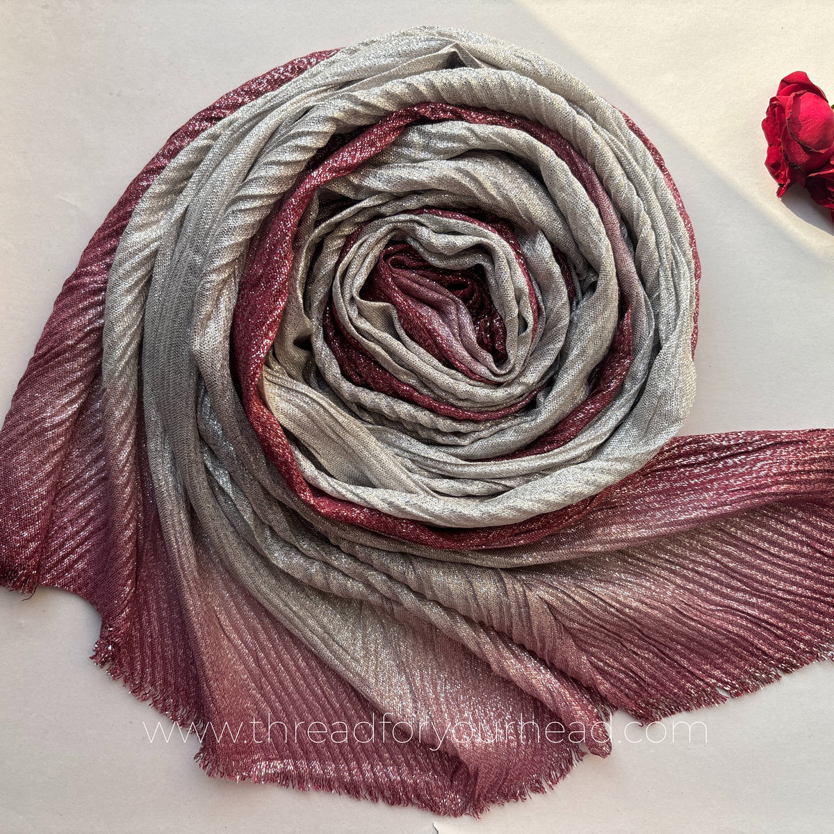 Sin-Ombre Pleated Shimmer Hijab