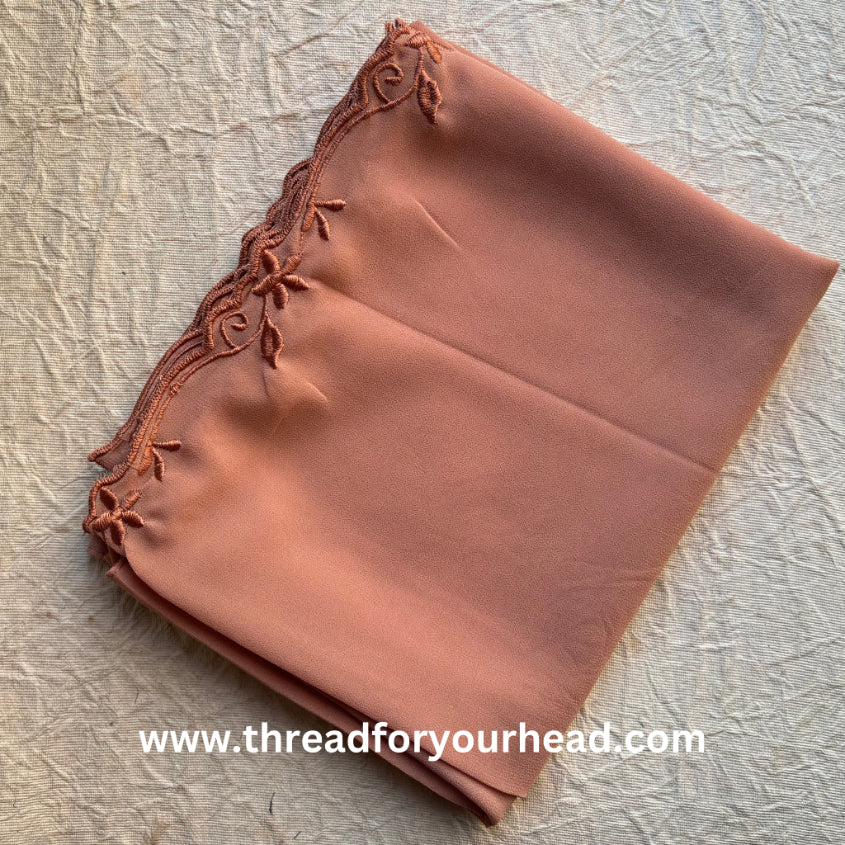Apricot - Scallop Georgette hijab