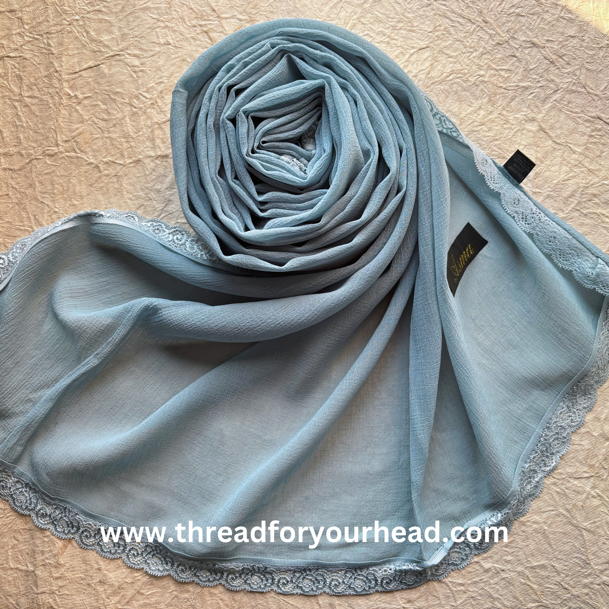 aqua- Lace Georgette hijab