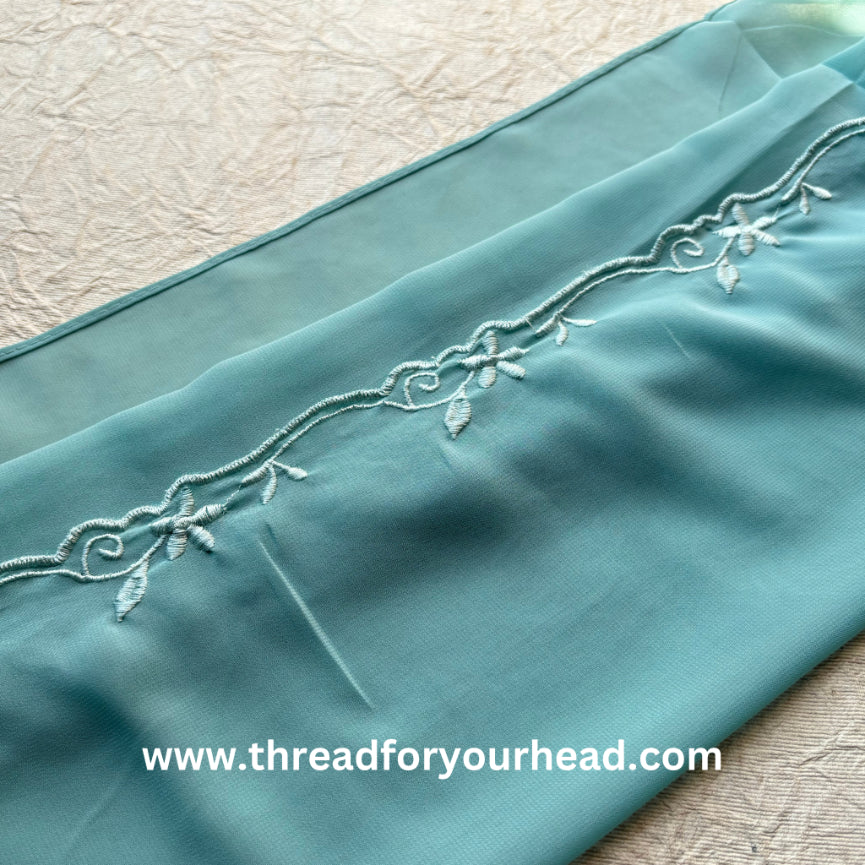 aqua - Scallop Georgette hijab
