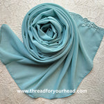 aqua - Scallop Georgette hijab