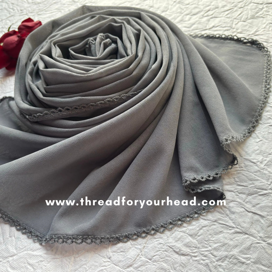 ash - Crochet Georgette hijab
